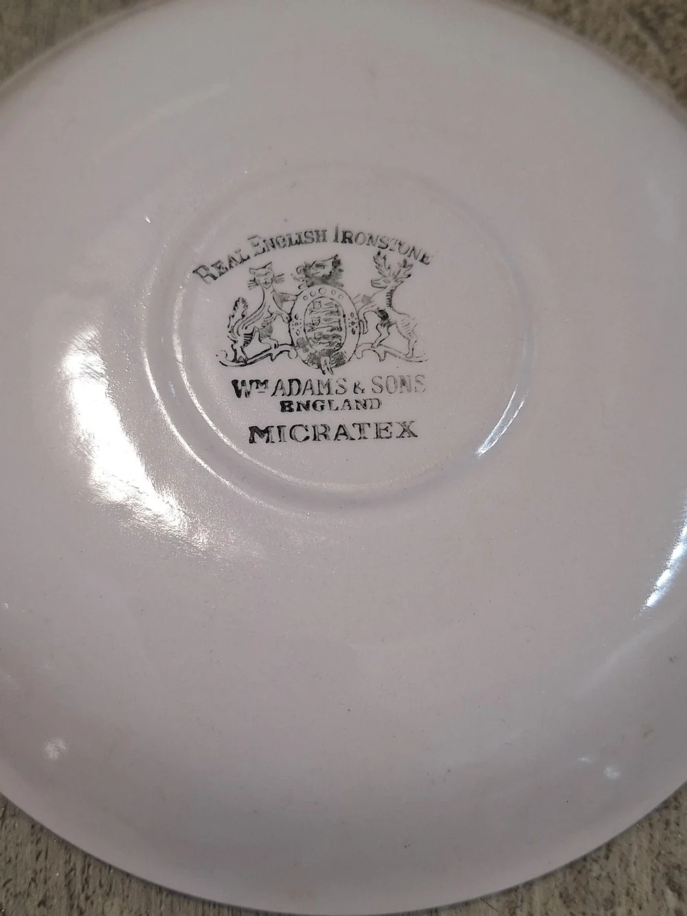 Vintage Wm Adams & Sons Micratex Pink Ironstone Saucers Set of 3 Cottagecore Tea